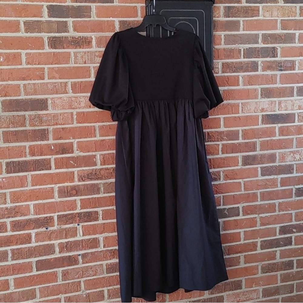 COS Puff Sleeve Mixed Media Dress Size 10 (US) (1182)